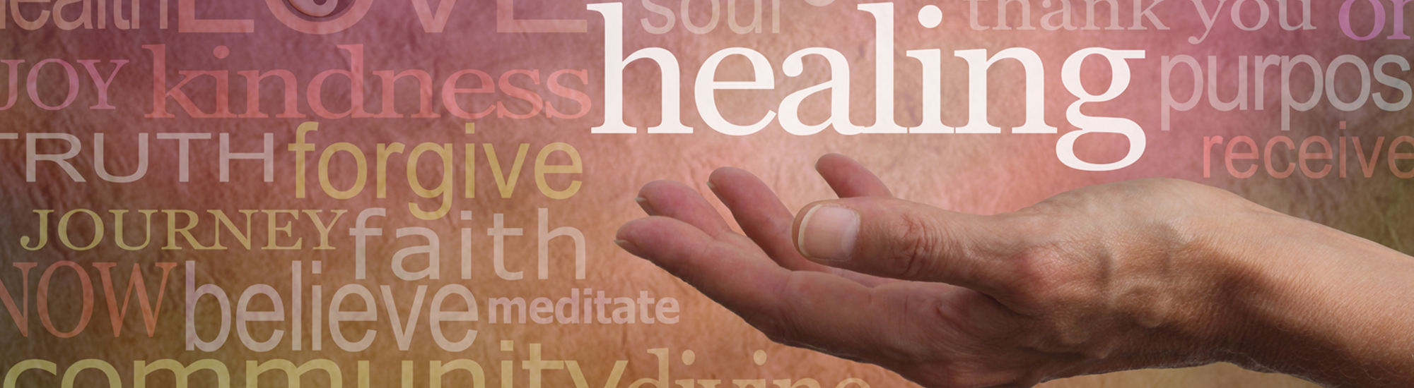 The Word Healing Being Held By Hands 